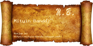 Mityin Bandó névjegykártya